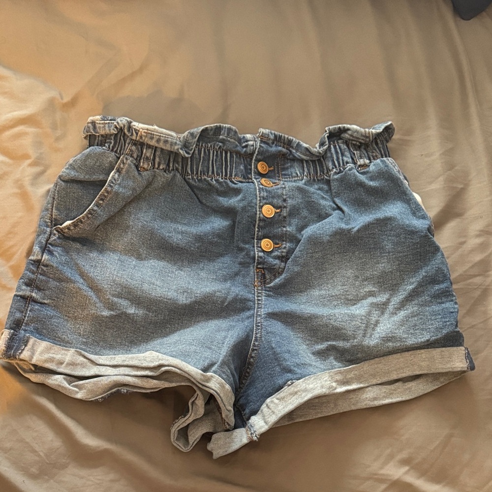 No Boundaries Paperbag Waist Denim Jean Shorts